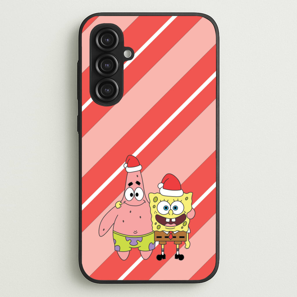 Cartoon Sponge And Starfish Christmas Hats Galaxy S23FE Case