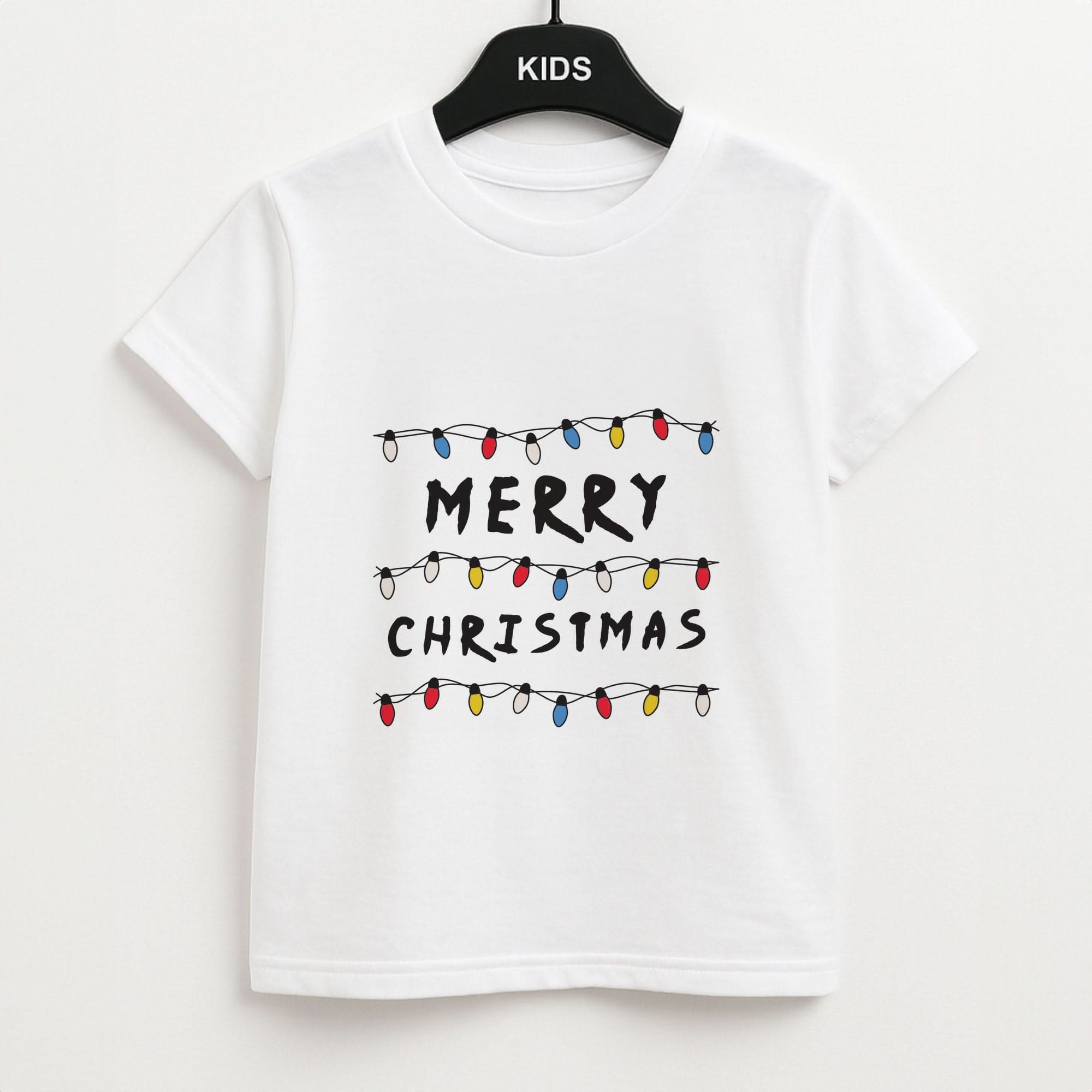 Merry Christmas String Lights Kids T-Shirt