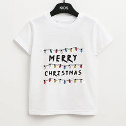 Merry Christmas String Lights Kids Unisex T-Shirt