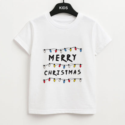 Merry Christmas String Lights Kids Unisex T-Shirt