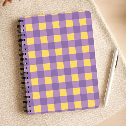 Purple And Yellow Checkered Pattern Notepad