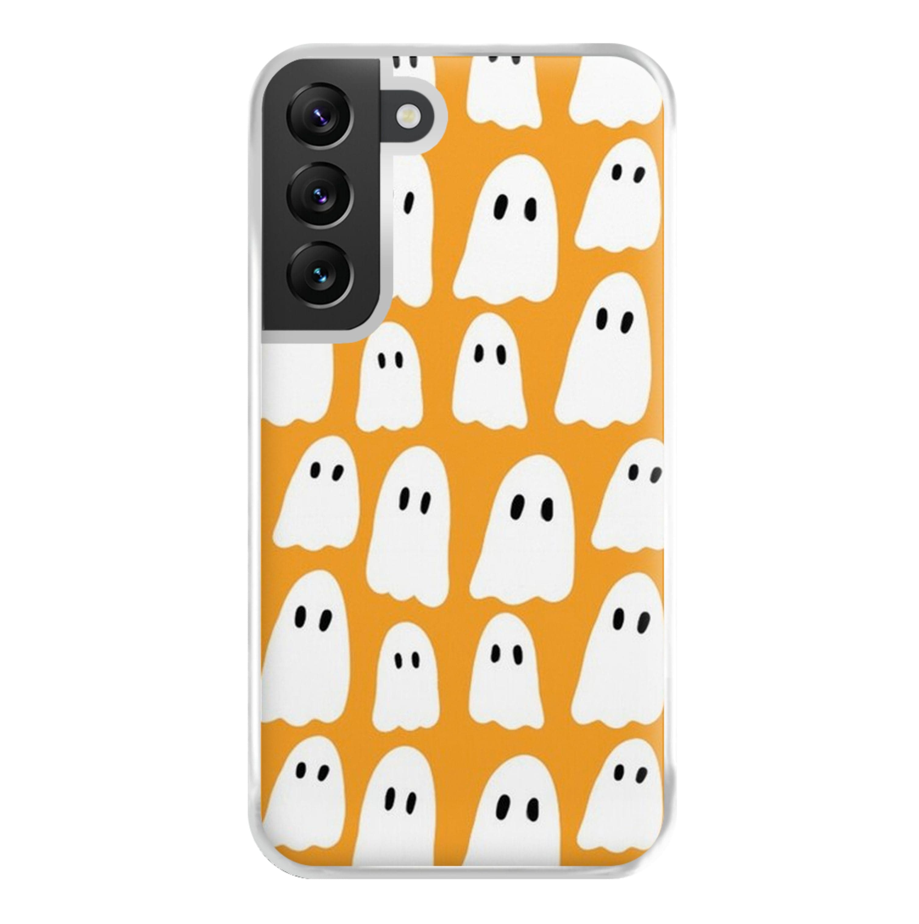 Orange Ghost Halloween Pattern Phone Case