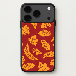 Orange Leaves Pattern iPhone 17 Pro Max Case