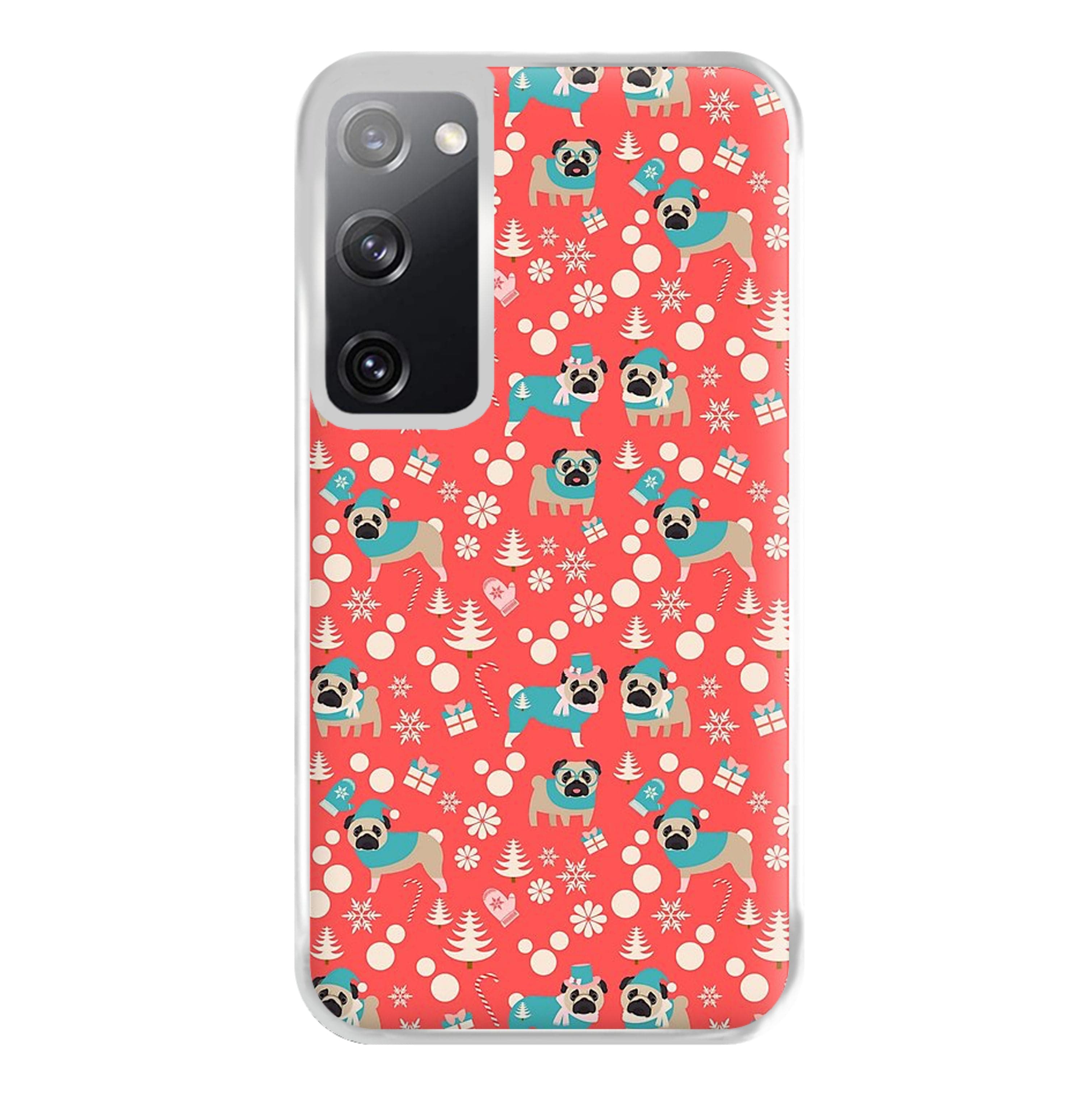 Christmas Pug Pattern Phone Case