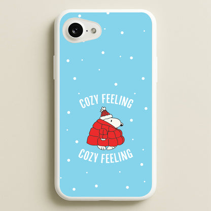 Cozy Feeling Cartoon Beagle Puffer Jacket iPhone 16e Case