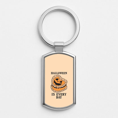 Halloween Is Every Day Silver Metal Keyring