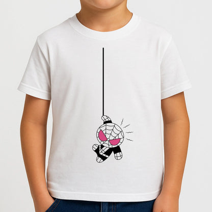 Pink Hanging Spider Hero  Boys T-Shirt