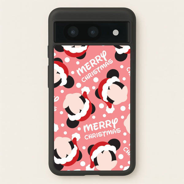 Merry Christmas Cartoon Mouse Pattern Google Pixel 8a Case