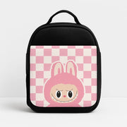 Checkered Cute Pink Monster  Lunchbox 1