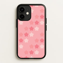Red Slowflakes Christmas Pattern iPhone 12 / 12 Pro Case