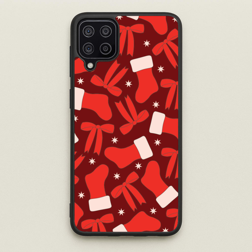 Stockings And Bows Pattern Galaxy A12 Case