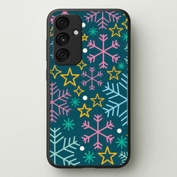 Colourful Christmas Symbols Pattern Galaxy A35 Case