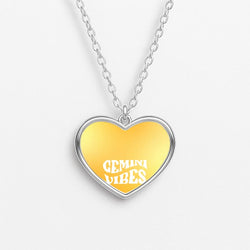 Gemini Vibes Gradient Zodiac Heart Necklace