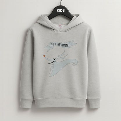 Stripey I'm A Nightmare Grey Kids Hoodie