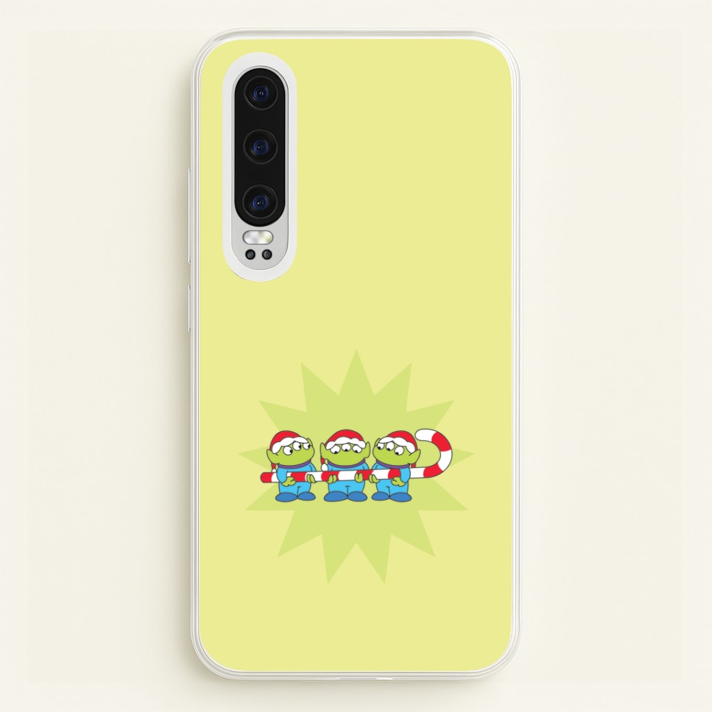 Cute Green Aliens Candycane Huawei P30 Case