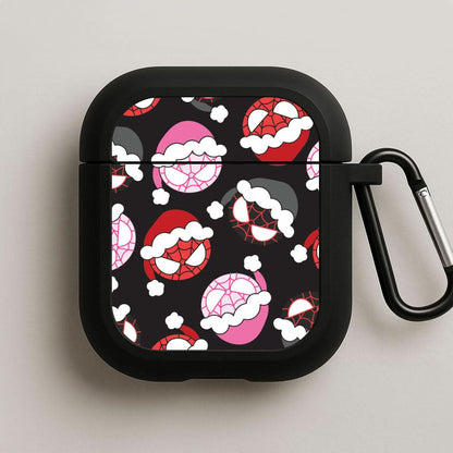 Spider Heroes Christmas Pattern Black AirPods Case