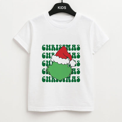 Green Creature Christmas Kids Unisex T-Shirt