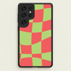 Abstract Red And Green Christmas Pattern Galaxy S22 Ultra Case