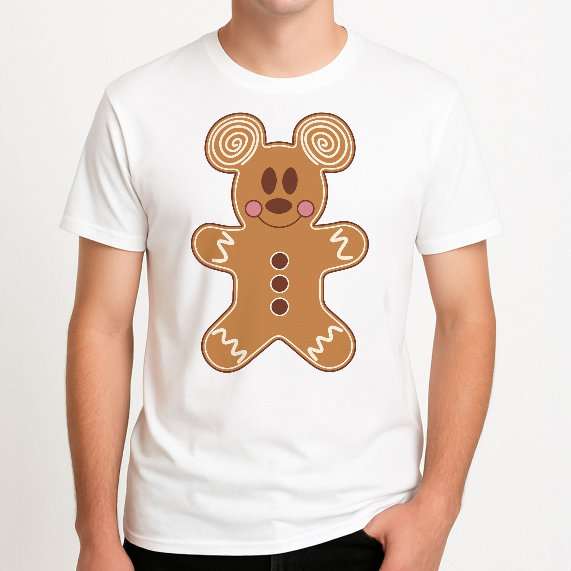 Cartoon Mouse Gingerbread Mens T-Shirt