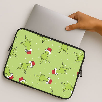 Green Middle Finger Christmas Pattern MacBook Cover