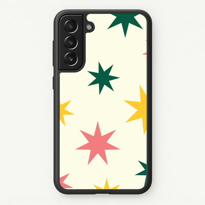 Colourful Christmas Stars Pattern Galaxy S21FE Case