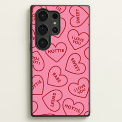 Quote Love Hearts Pattern Galaxy S25 Ultra Case