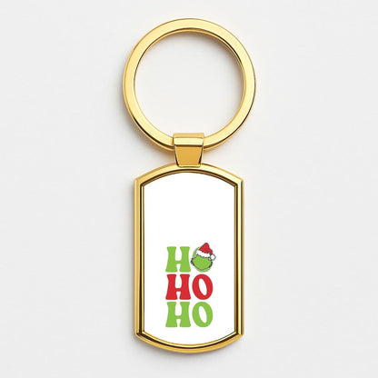 Green Ho Ho Ho Gold Keyring