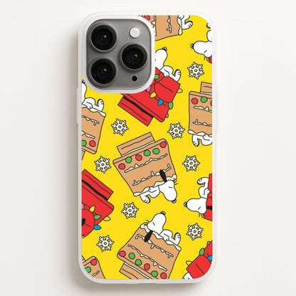 Cartoon Beagle Fairylights And Gingerbead Pattern iPhone 16 Pro Max Case