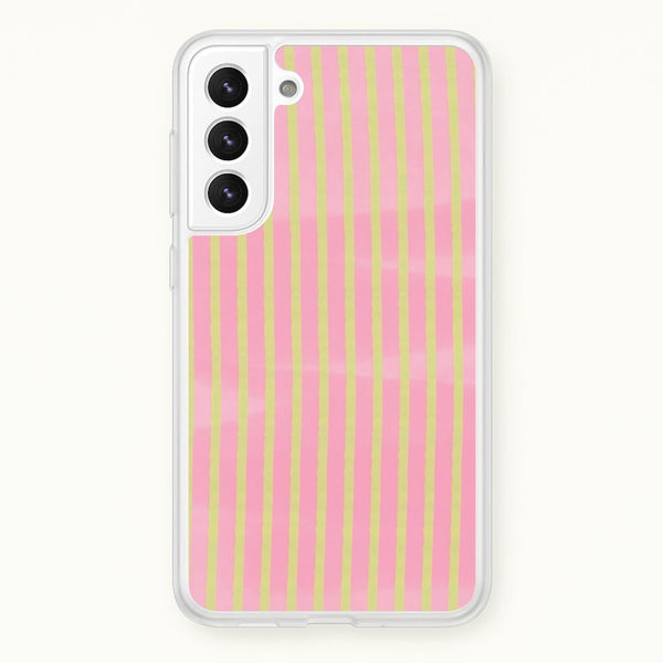 Pink Meadow Stripes Galaxy S22 Plus Case