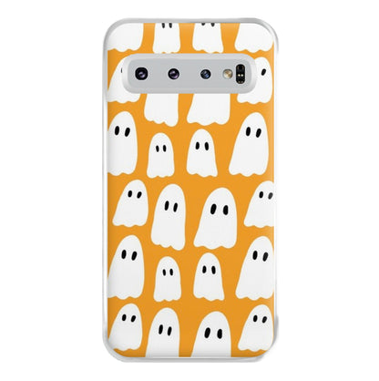 Orange Ghost Halloween Pattern Phone Case