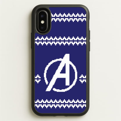 Superhero Team Blue Christmas Jumper  iPhone X / XS Case