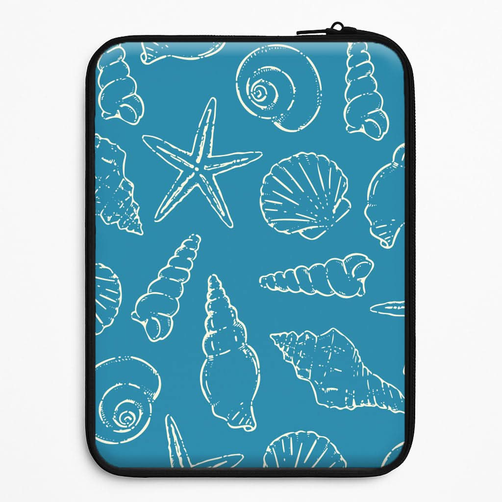 Sketched Shells Pattern Laptop Sleeve