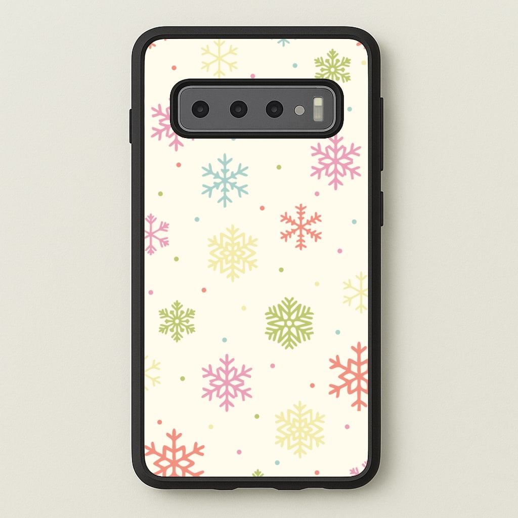 Pastel Snowflakes Pattern Galaxy S10 Plus Case