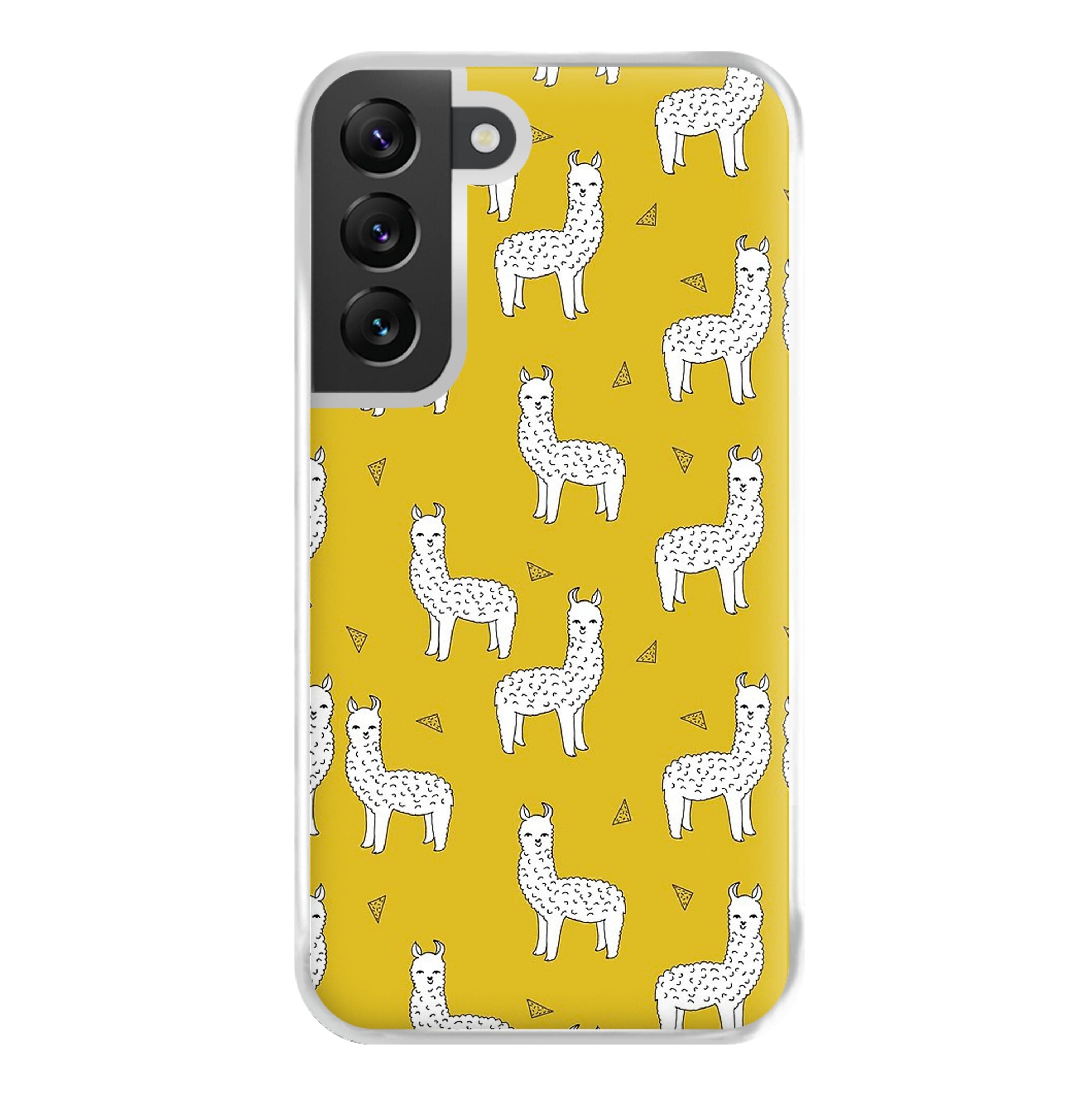 Mustard Alpaca Pattern Phone Case