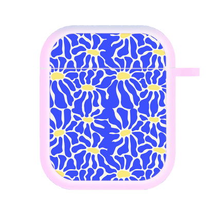 Dark Blue Flowers - Summer AirPods Case