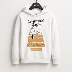 Cartoon Beagle Gingerbread House Kids Hoodie