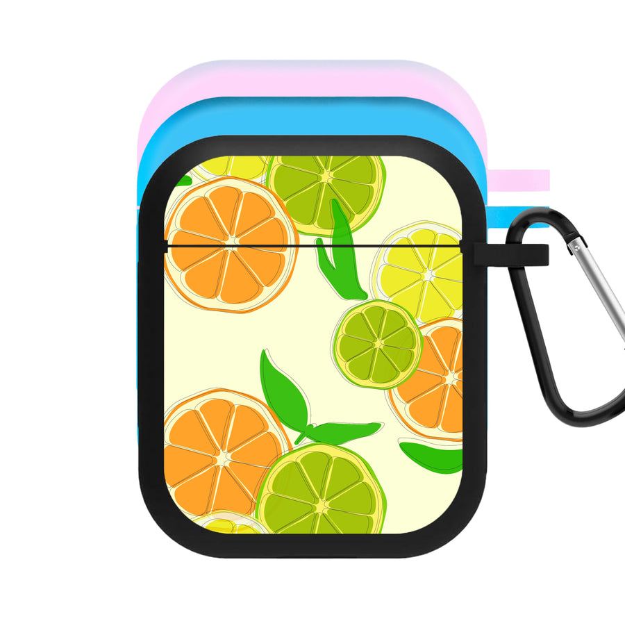 Oranges, Leomns And Limes - Fruit Patterns AirPods Case