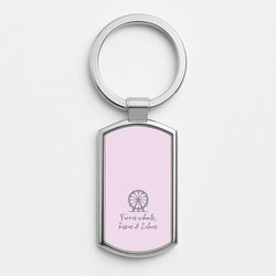 Ferris Wheels, Kisses & Lilacs Silver Metal Keyring