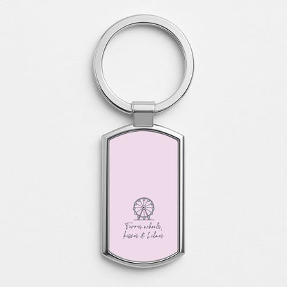 Ferris Wheels, Kisses & Lilacs Silver Metal Keyring