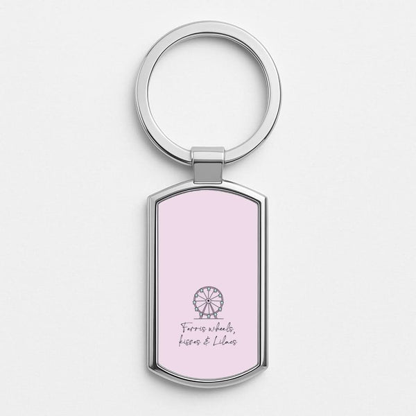 Ferris Wheels, Kisses & Lilacs Silver Metal Keyring
