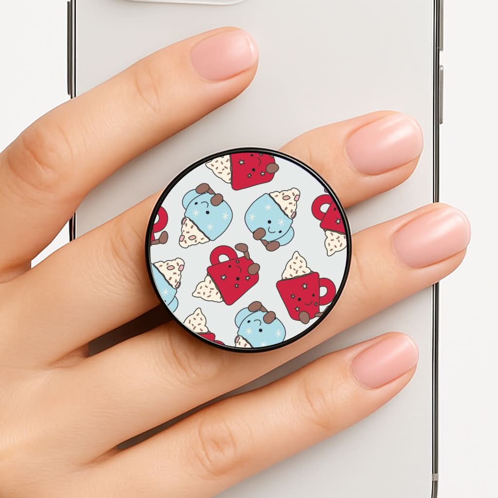 Christmas Drinks Plushies Pattern Phone Grip