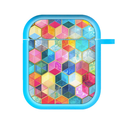 Colourful Honeycomb Pattern AirPods Case