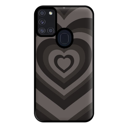 Abstract Black Heart Galaxy A21s Case