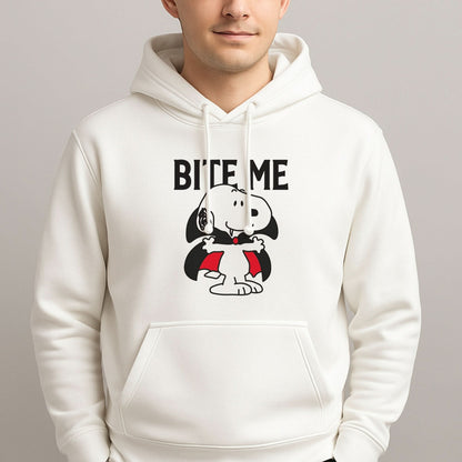 Bite Me Cartoon Beagle Mens Hoodie