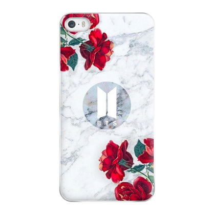 K-Pop Band Logo Marble Roses Phone Case