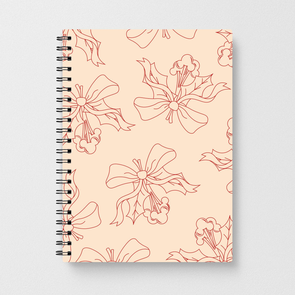 Cartoon Mouse Holly Pattern Notebook