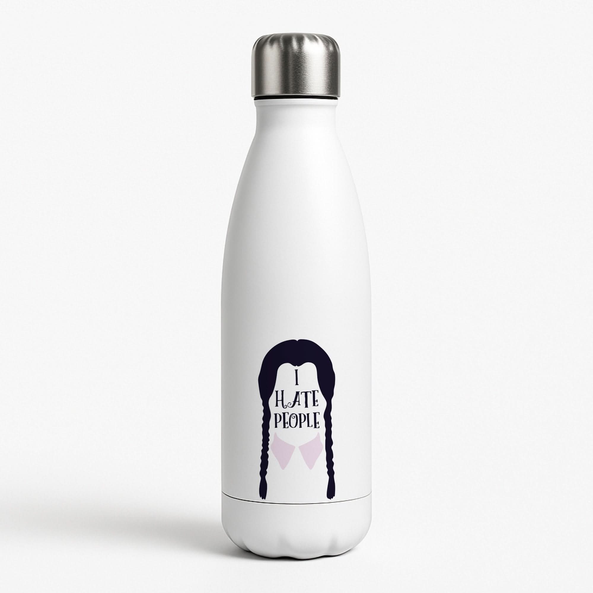 I Hate People White Water Bottle