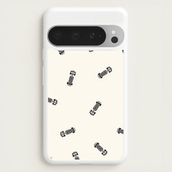 Race Cars Pattern Off White Google Pixel 9 Pro XL Case