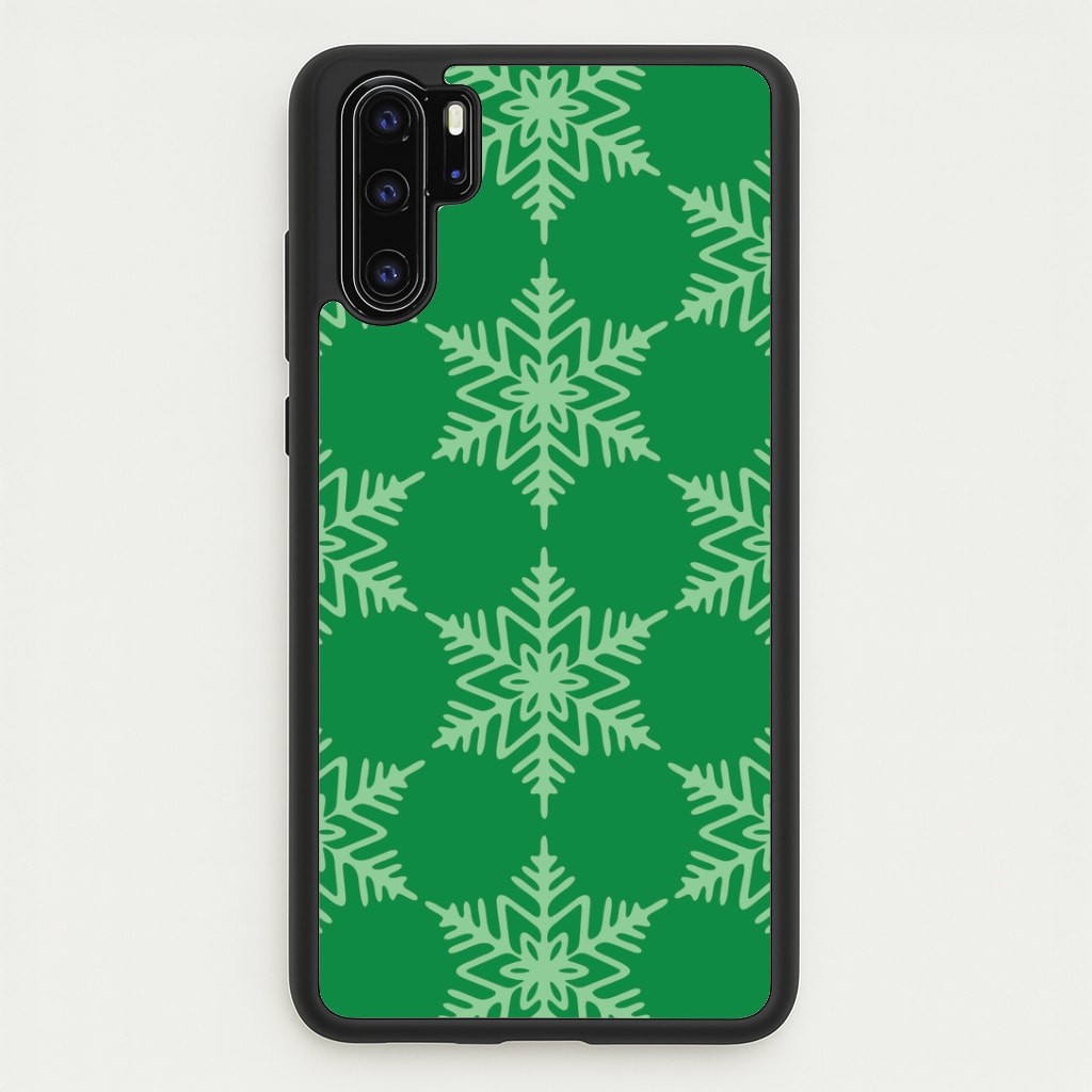 Green Giant Snowflakes Christmas Pattern Huawei P30 Pro Case