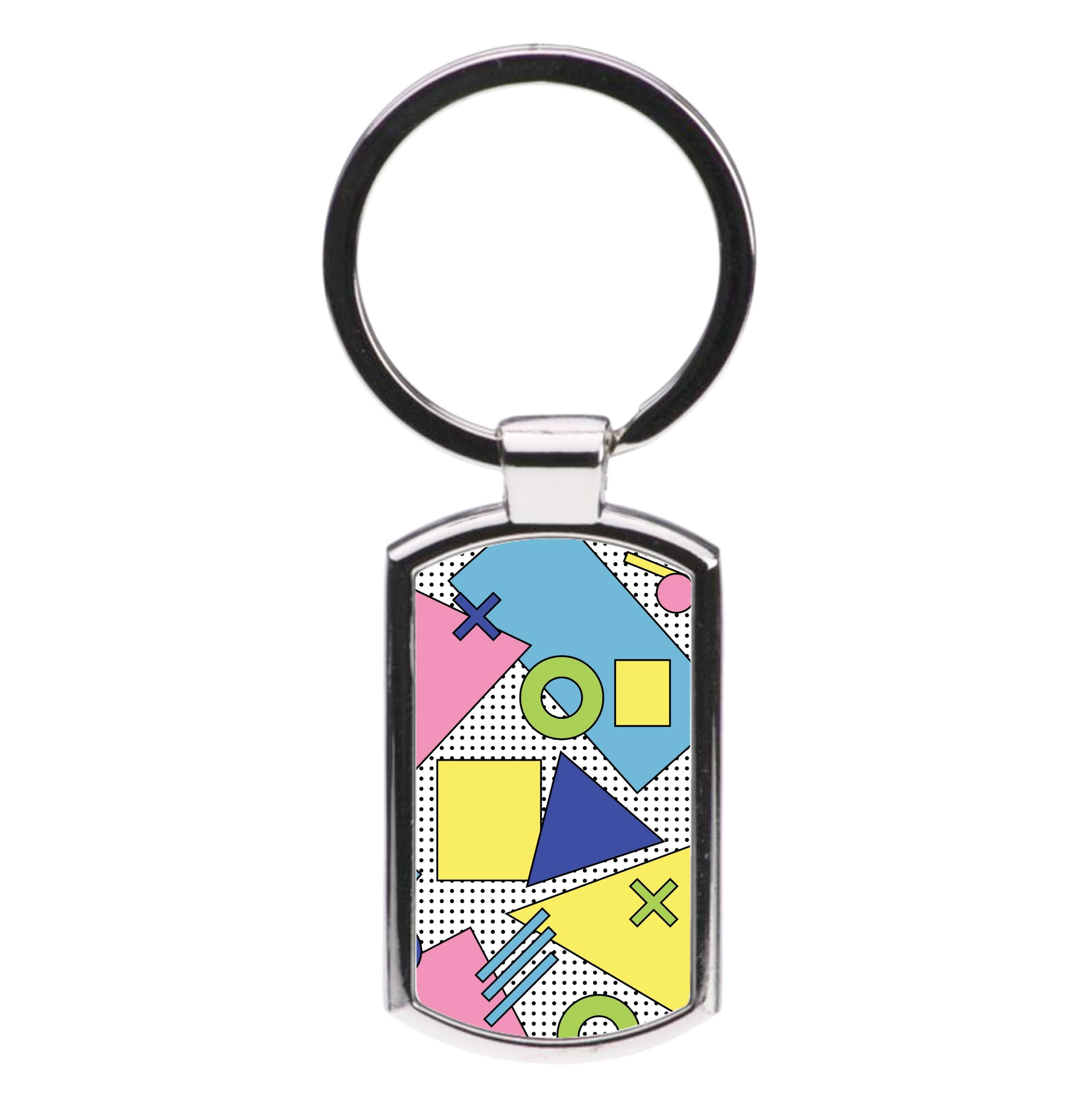 Geometric Abstract Shapes Pattern Luxury Keyring